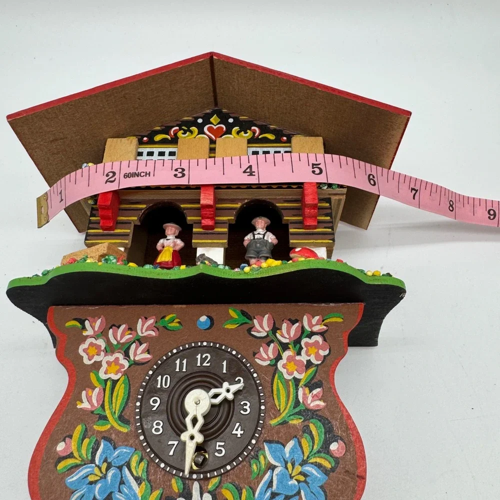 Vintage German Black Forest Chalet Weather House Clock Untested As Is W/ Key